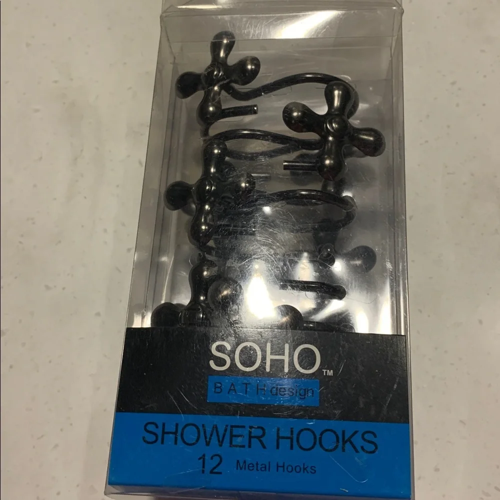 Water Tap Shower curtain hooks 12 pack Hot & Cold Metal hooks NEW Unique & Rare